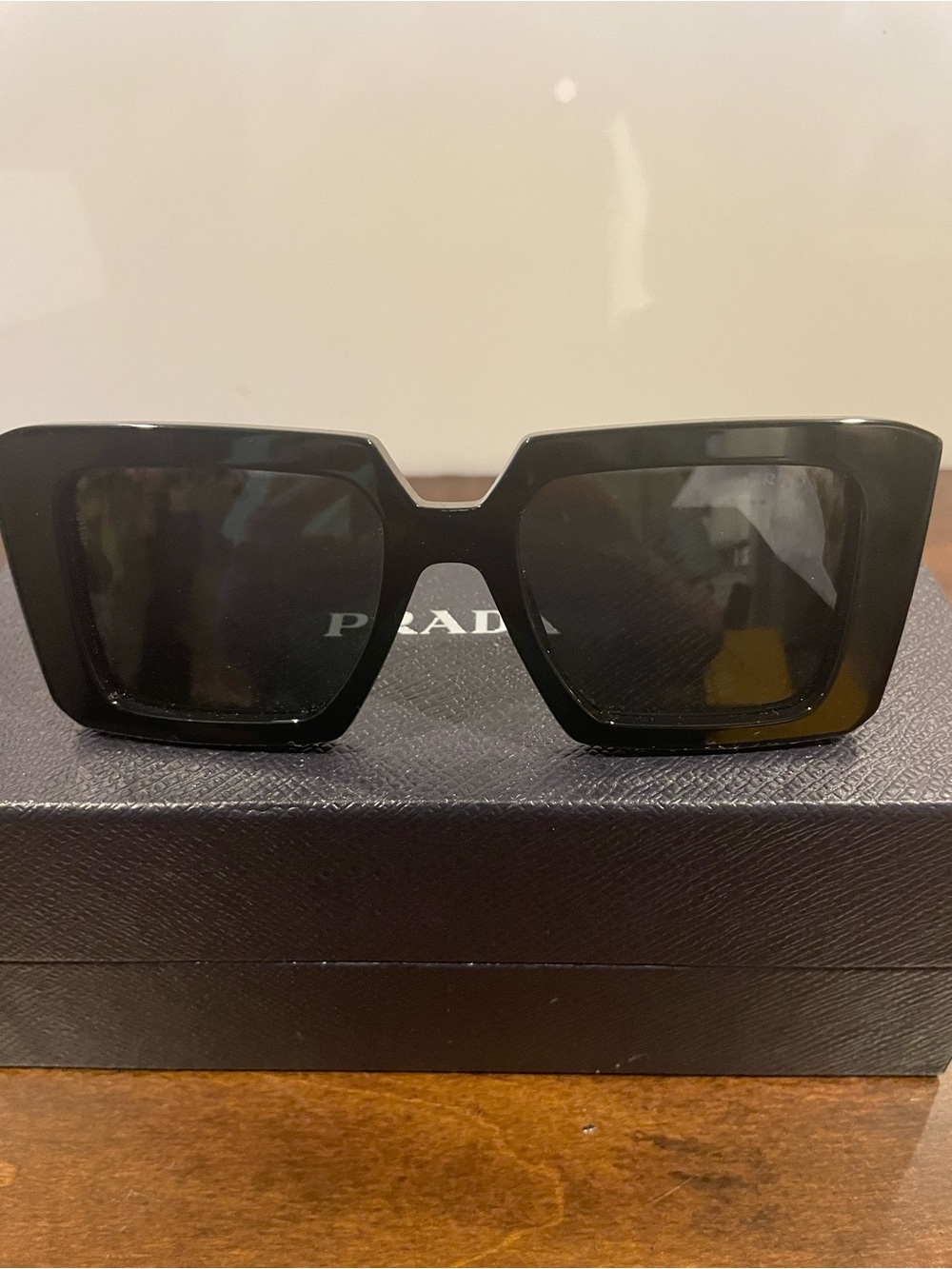Prada Women's Black Oversized Square Frame Sunglasses. New!